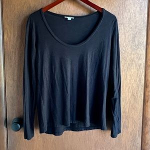 James Perse Standard long sleeve black t-shirt